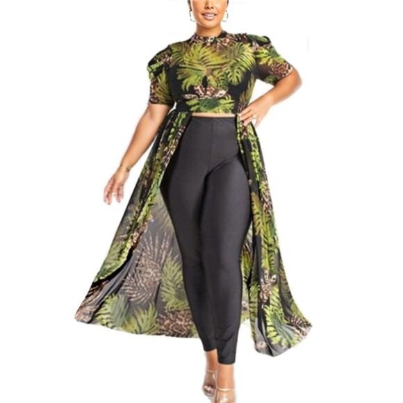 1XL Mesh High-Low Leaf Top - Picture 3 of 6